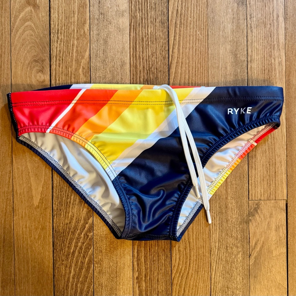 Ryke Swim Brief | 30” | Blue & Red